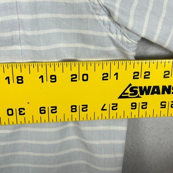 Pact Shirt Men's Size L Blue Striped Button Up Short Sleeve Organic Cotton - Picture 4 of 8